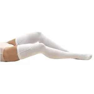 Anti-Embolism Thigh-High Seamless Elastic Stockings, Large, Regular, White