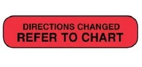 Apothecary Products Apothecary Products Pre-Printed Label Safety Data DIRECTIONS CHANGED/REFER TO CHART Red 3/8 X 1-9/16 Inch – 41273