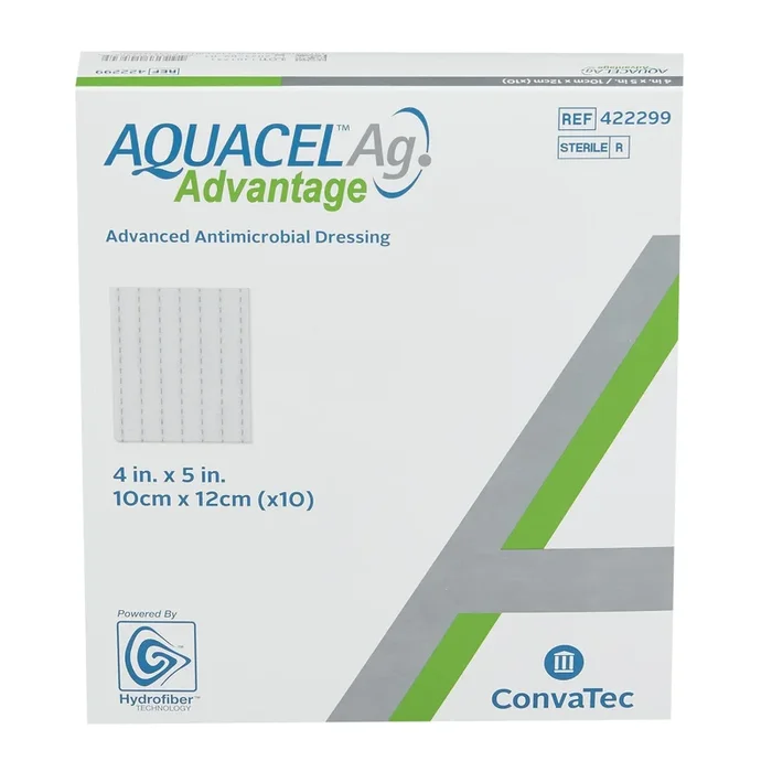 Aquacel Extra Hydrofiber Antimicrobial Dressing, Each 4″ x 5″ by ConvaTec