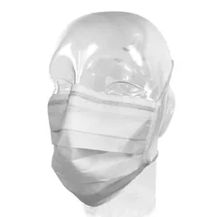 Aspen Surgical Products Laser Surgery Mask Laser Plume Pleated Tie Closure One Size Fits Most White NonSterile Not Rated Adult, 50/BX