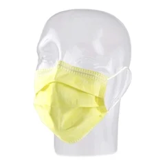 Aspen Surgical Products Procedure Mask Pleated Earloops One Size Fits Most Yellow NonSterile Not Rated Adult, 50/BX