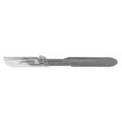 Aspen Surgical Products Safety Scalpel Bard-Parker Conventional No. 11 Stainless Steel / Plastic Nonslip Grip Handle with Centimeter Scale Sterile Disposable, 1/EA