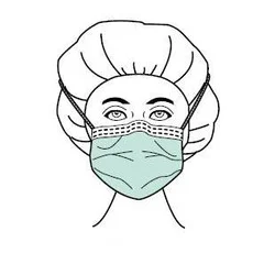 Aspen Surgical Products Surgical Mask Sensitive Skin Plus Pleated Tie Closure One Size Fits Most White NonSterile Not Rated Adult, 50/BX