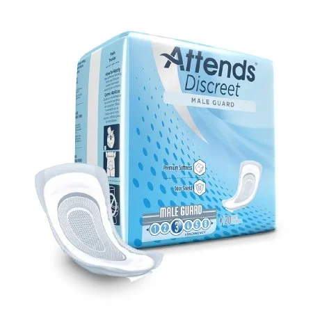 Attends Healthcare Products Attends Discreet Male Guard Bladder Control Pad 12-1/2 Inch Length Light Absorbency Polymer One Size Fits Most Male Disposable – ADMG20