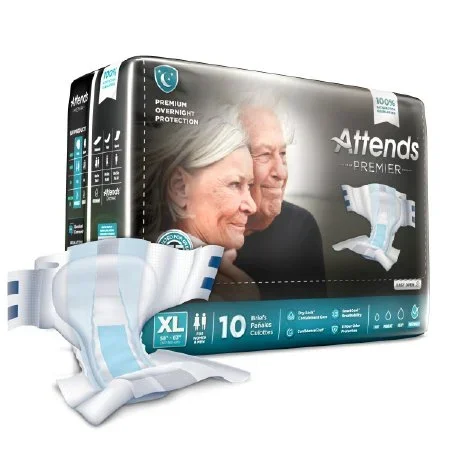 Attends Healthcare Products Attends Premier Adult Incontinent Brief Tab Closure X-Large Disposable Heavy Absorbency – ALI-BR40