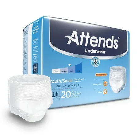 Attends Healthcare Products Attends Youth Absorbent Underwear Pull On Small Disposable Moderate Absorbency – APP0710