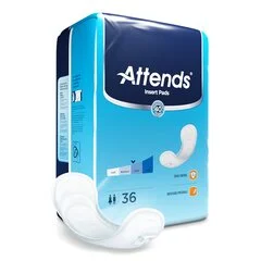 Attends Incontinence Liner Attends® Insert Pad 18-3/4 Inch Length Moderate Absorbency Polymer Core One Size Fits Most Adult Unisex Disposable, 144/CS