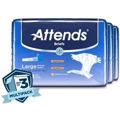 Attends Incontinent Brief Attends Tab Closure Large Disposable Moderate Absorbency, 72 EA/CS - Image 3
