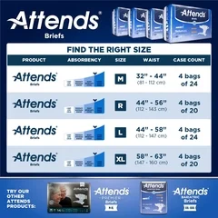 Attends Incontinent Brief Attends Tab Closure Large Disposable Moderate Absorbency, 72 EA/CS - Image 2