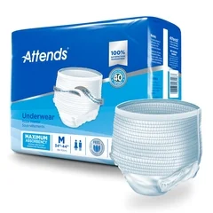 Attends Unisex Adult Absorbent Underwear, Pull On with Tear Away Seams, Medium, Disposable, Moderate Absorbency - Image 4
