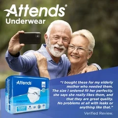 Attends Unisex Adult Absorbent Underwear, Pull On with Tear Away Seams, Medium, Disposable, Moderate Absorbency - Image 3