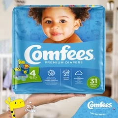 Attends Unisex Baby Diaper Comfees Size 4 Disposable Moderate Absorbency, 124 EA/CS - Image 4