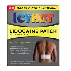 Aventis Pharmaceuticals Icy Hot® Topical Pain Relief, 4%-1% Strength, Lidocaine/Menthol, Patch, 5 per Box