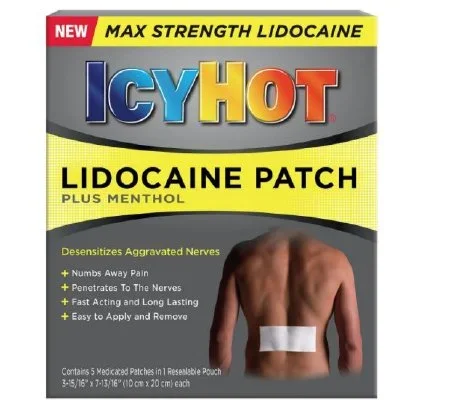 Aventis Pharmaceuticals Icy Hot Topical Pain Relief 4% – 1% Strength Lidocaine / Menthol Patch 5 per Box – 4116717201