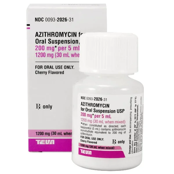 Azithromycin Oral Suspension Solution 200mg/ 5ml (30mL) (Rx)