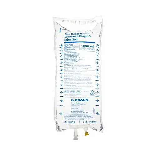B Braun Lactated Ringers Injection Solution, 5% Dextrose, 1,000 mL Bag