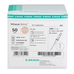 B. Braun Peripheral IV Catheter Introcan Safety 20 Gauge 1″ Sliding Safety Needle, 200 EA/CS - Image 3