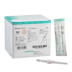 B. Braun Peripheral IV Catheter Introcan Safety 20 Gauge 1″ Sliding Safety Needle, 200 EA/CS