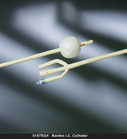Bard Bardex I.C. Foley Catheter 3-Way Standard Tip 30 cc Balloon 22 Fr. Latex – 0167SI22