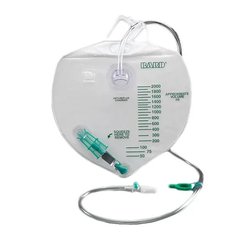 Bard Infection Control Urine Drainage Bag with Anti-Reflux Chamber and Bacteriostatic Collection System 2000mL