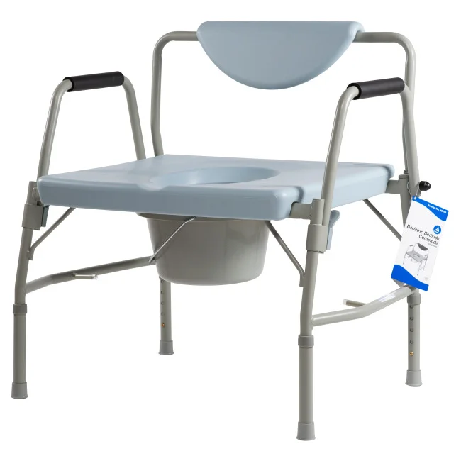 Bariatric Droparm Folding Commode, Steel, 1/Cs