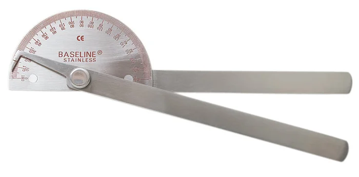 Baseline Metal Goniometer – 180 Degree Range – 8 inch Legs – 12-1040