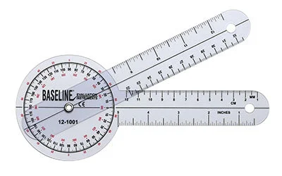 Baseline Plastic Goniometer – 360 Degree Head – 8 inch Arms, 25-pack – 12-1001-25