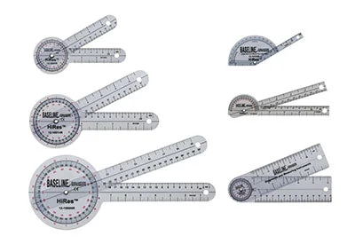 Baseline Plastic Goniometer – HiRes 6-piece Set, 25-pack – 12-1028HR-25