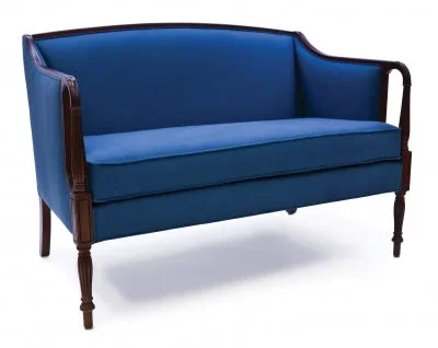 Basic American Medical Graham Field Loveseat Blue Fixed Armrests Fabric Upholstery – CGR6361G2