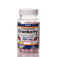 Basic Drug Cranberry Supplement 250 mg Strength Capsule 60 per Bottle