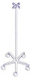 Baxter IV Stand Telescoping Pole 4-Hook 5 Legs, 25 Inch Base Diameter, 5 Wheel Caster – 2M8953