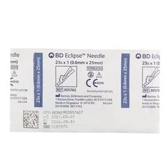 BD Hypodermic Needle Eclipse™ Hinged Safety Needle 23 Gauge 1 Inch, 100 EA/BX - Image 2