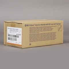 BD Syringe with Hypodermic Needle Eclipse™ 3 mL 25 Gauge 1 Inch Detachable Needle Hinged Safety Needle, 50 EA/BX - Image 2