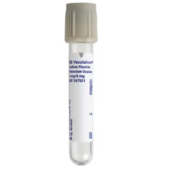 BD Vacutainer Venous Blood Collection Tube Glucose Determination Sodium Fluoride / Potassium Oxalate Additive 13 x 75 mm 2 mL Gray BD Hemogard Closure Plastic Tube, 1000 EA/CS