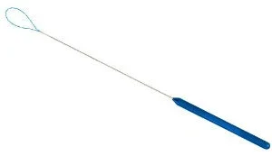 Beatty Marketing and Sales Hoffee Suture Retriever Aluminum Knurled Blue Handle, Blue Suture Loop, Sterile – 22701