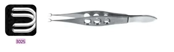 Beaver-Visitec International BVI Tissue Forceps Bores 105 mm Stainless Steel NonSterile NonLocking Wide Fenestrated Thumb Handle Straight 2 Sets of 1 X 2 Teeth w/Two-Point Fixation Tips – 3025