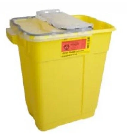 Becton Dickinson Chemotherapy Sharps Container 2-Piece 23-1/2 H X 19-1/2 W X 14-1/4 D Inch 17 Gallon Yellow Hinged Lid – 305614