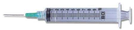 Becton Dickinson PrecisionGlide Syringe with Hypodermic Needle 10 mL 21 Gauge 1-1/2 Inch Detachable Needle Without Safety – 309643