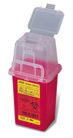 Becton Dickinson Sharps Container 1 Quart Red Flip-Top Lid – 305635