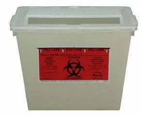 Bemis Healthcare Bemis Sentinel Phlebotomy Sharps Container 1-Piece 2 Gallon Translucent White Horizontal Entry Lid – 102 020