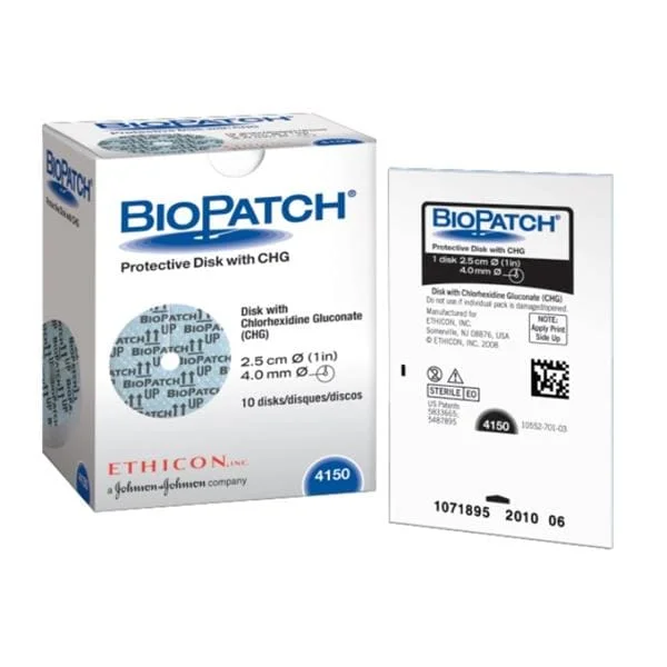 Bio-Patch Chlorhexidine Gluconate Antimicrobial Dressing Dressing 1″ Strl Dsk, 10/BX