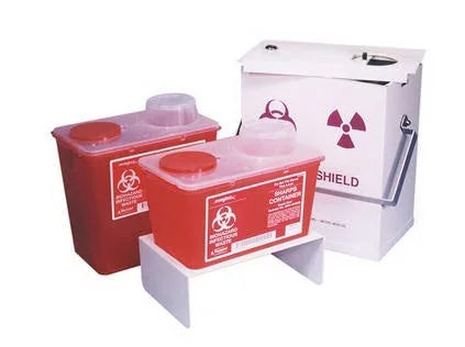 Biodex Medical Systems Sharps Container Shield Steel, 7.5 X 10 X 11.75 Inch OD, 7 X 9.5 X 11.25 Inch ID, 0.125 Inch Thick Lead Shielding, Key-locked Security, Powder Coat Finish, 48 lbs. Weight – 039-325