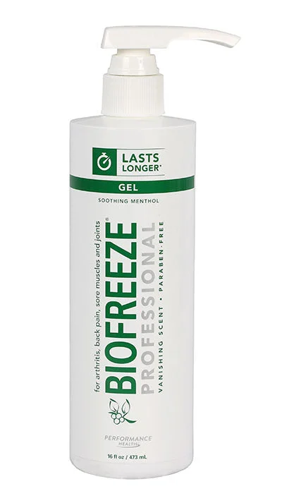Biofreeze Professional Green Gel, 16 oz pump, case of 24 – 11-1033-24