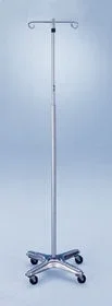 Blickman IV Stand Floor Stand 4-Hook 4-Leg, 2 Inch Swivel Casters, No-Tip Weighted Stainless Steel – 528890400