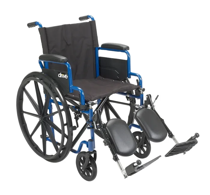 Blue Streak Wheelchair with Flip Back Desk Arms, Elevating Leg Rests, 18″ Seat