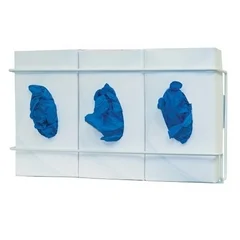 Bowman Dispensers Glove Box Holder Horizontal or Vertical Mounted 3-Box Capacity White 3.75 X 8.16 X 16.32 Inch Coated Wire, 1/EA