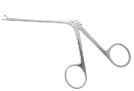 BR Surgical BR Surgical Ear Forceps Hartmann 3-3/8 Inch Surgical Grade Stainless Steel NonSterile NonLocking Finger Ring Handle Straight 2.5 mm Round Cups – BR44-26725