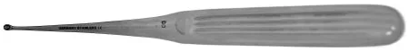 BR Surgical BR Surgical Endaural Curette Lempert 7 Inch Length Single-ended Hollow Handle with Grooves Size 0 Tip Straight Oval Cup Tip – BR32-49010