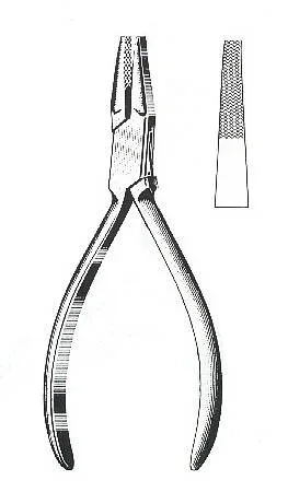 BR Surgical Flat Nose Pliers 5-1/2 Inch Stainless Steel Serrated Jaws – H133-53614