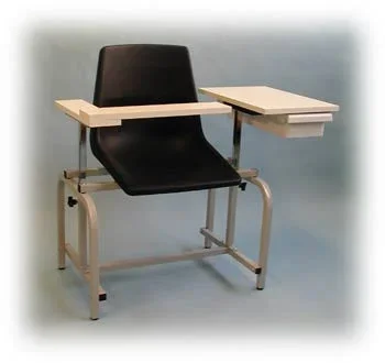 Brandt Industries Blood Drawing Chair with Drawer Double Adjustable Armrests / Interchangeable Neutral Gray – 20700